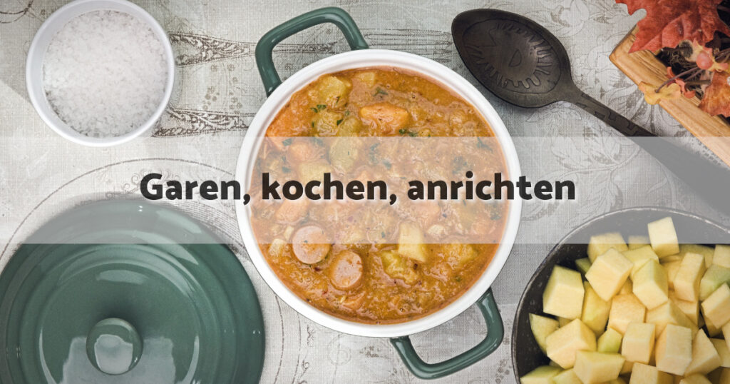 Kürbis Eintopf garen