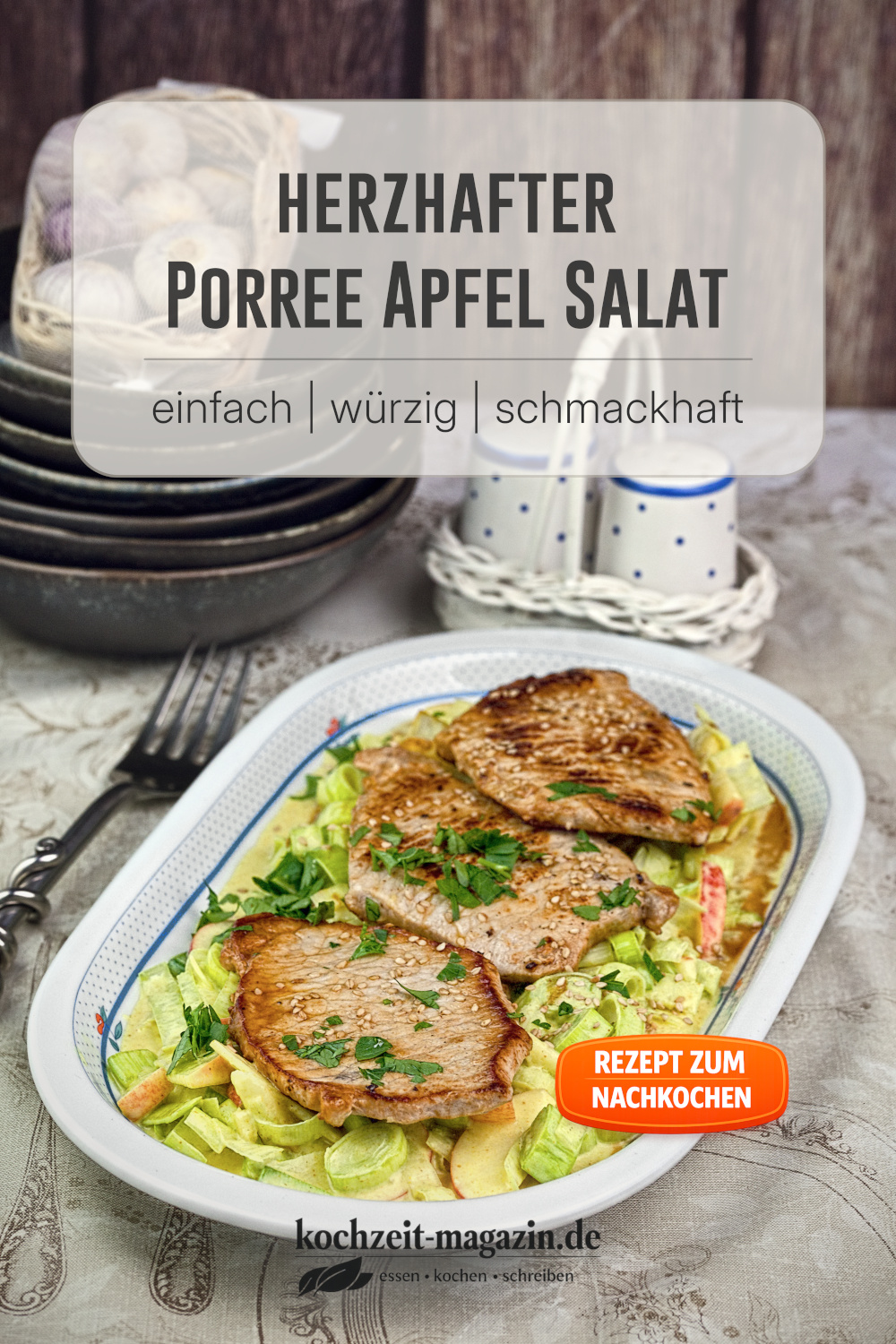 Porree Apfel Salat Porree Apfel Salat