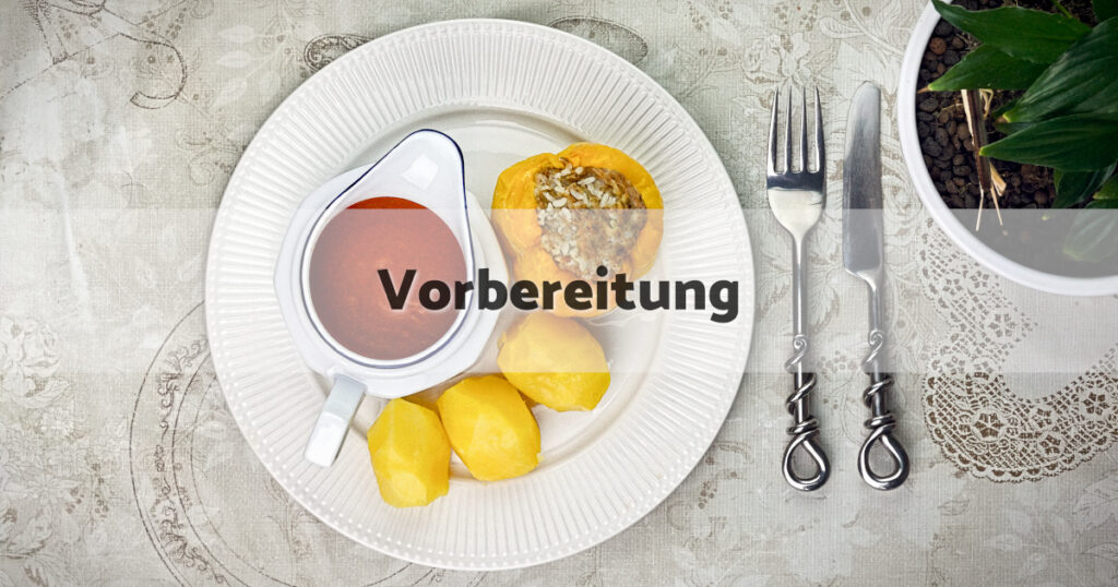 Gefüllte Paprika Vorbereitung