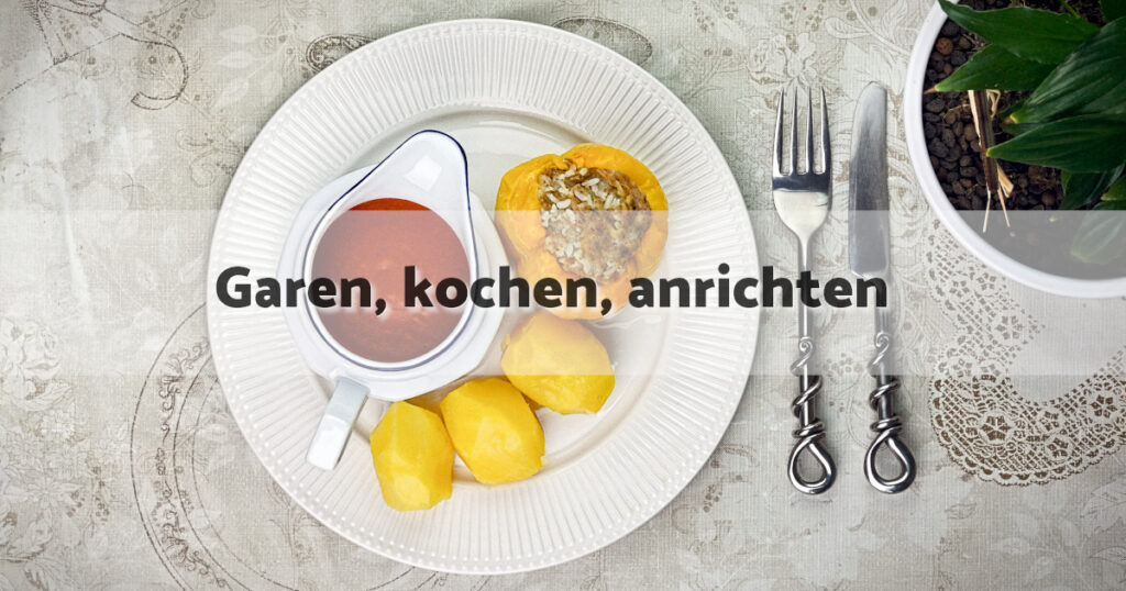 Gefüllte Paprika garen