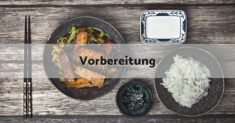 Gemüse Wok mit Tofu Vorbereitung