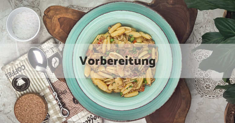 Hackfleisch Pasta Vorbereitung