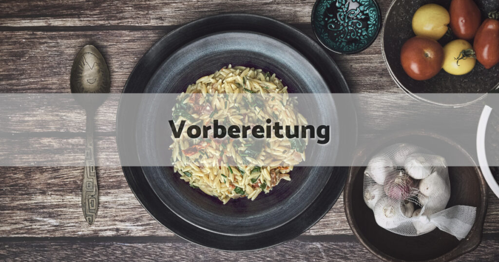 Kritharaki Pfanne Vorbereitung