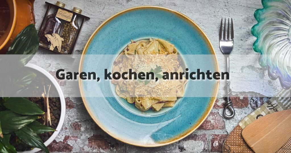 Pappardelle Radiccio Walnuss Pesto garen